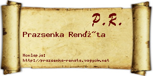 Prazsenka Renáta névjegykártya